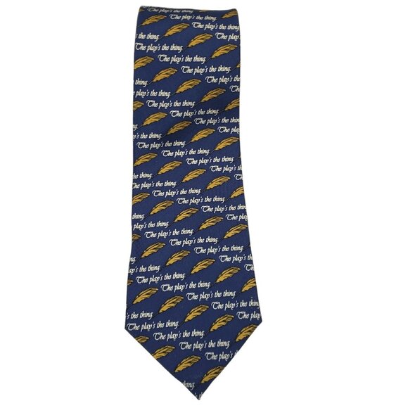 Men's Silk Tie by Josh Bach The Play's The Thing Quill Shakespeare Quote - Picture 1 of 9